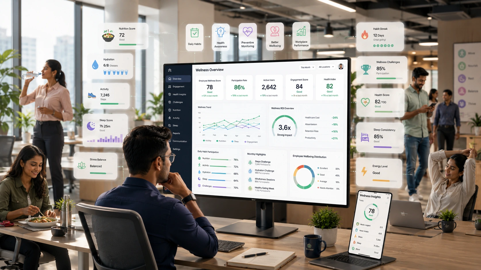 Preventive health monitoring tools helping Indian organizations improve employee wellbeing through digital workplace wellness and health tracking